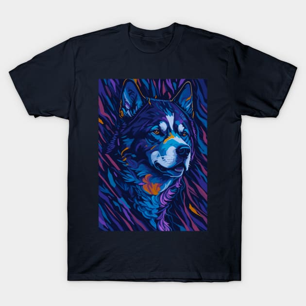 Abstract Siberian Husky T-Shirt by BAJAJU